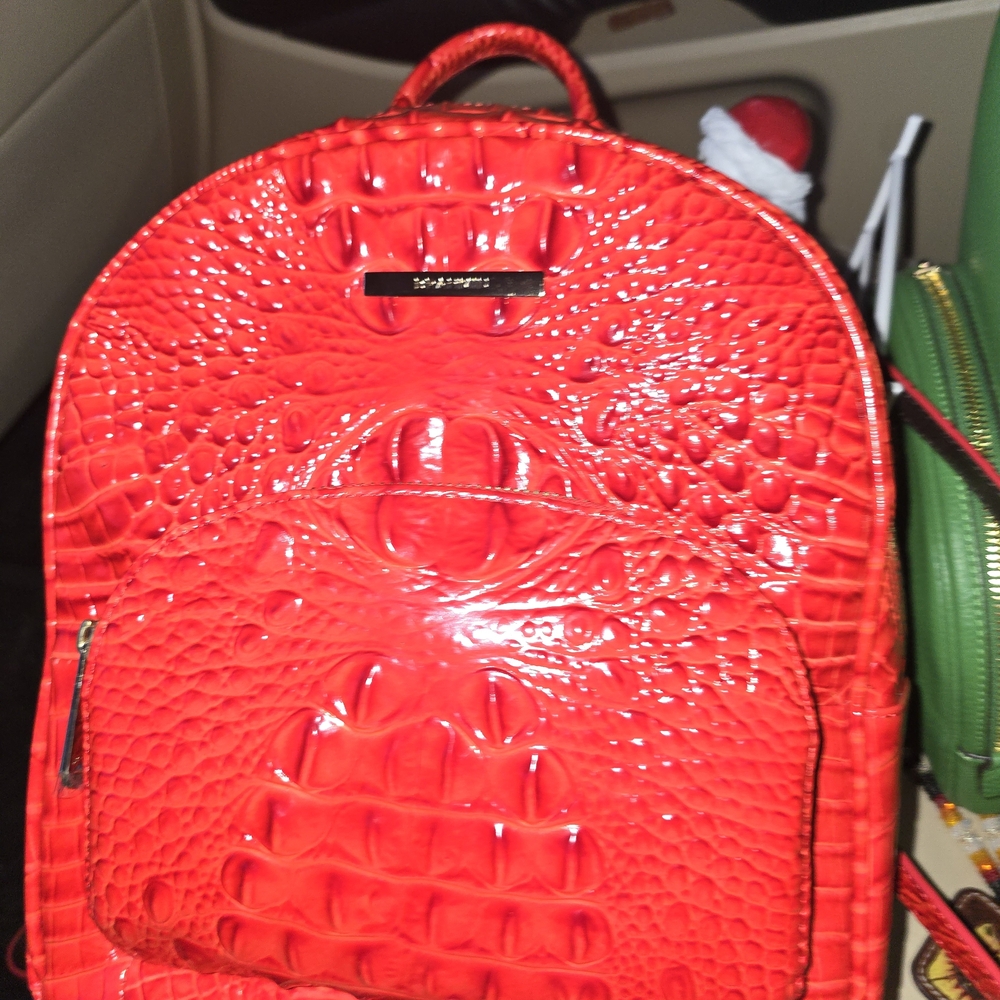 Red Textured Backpack - Picture 3 of 7